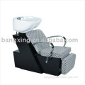 Barber shop equipment hair wash chair shampoo chair with fiberglass base and ceramic bowl BX-648